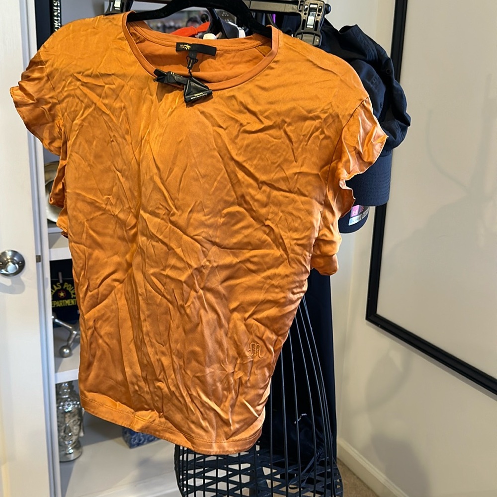 Maje silk flutter sleeve tshirt